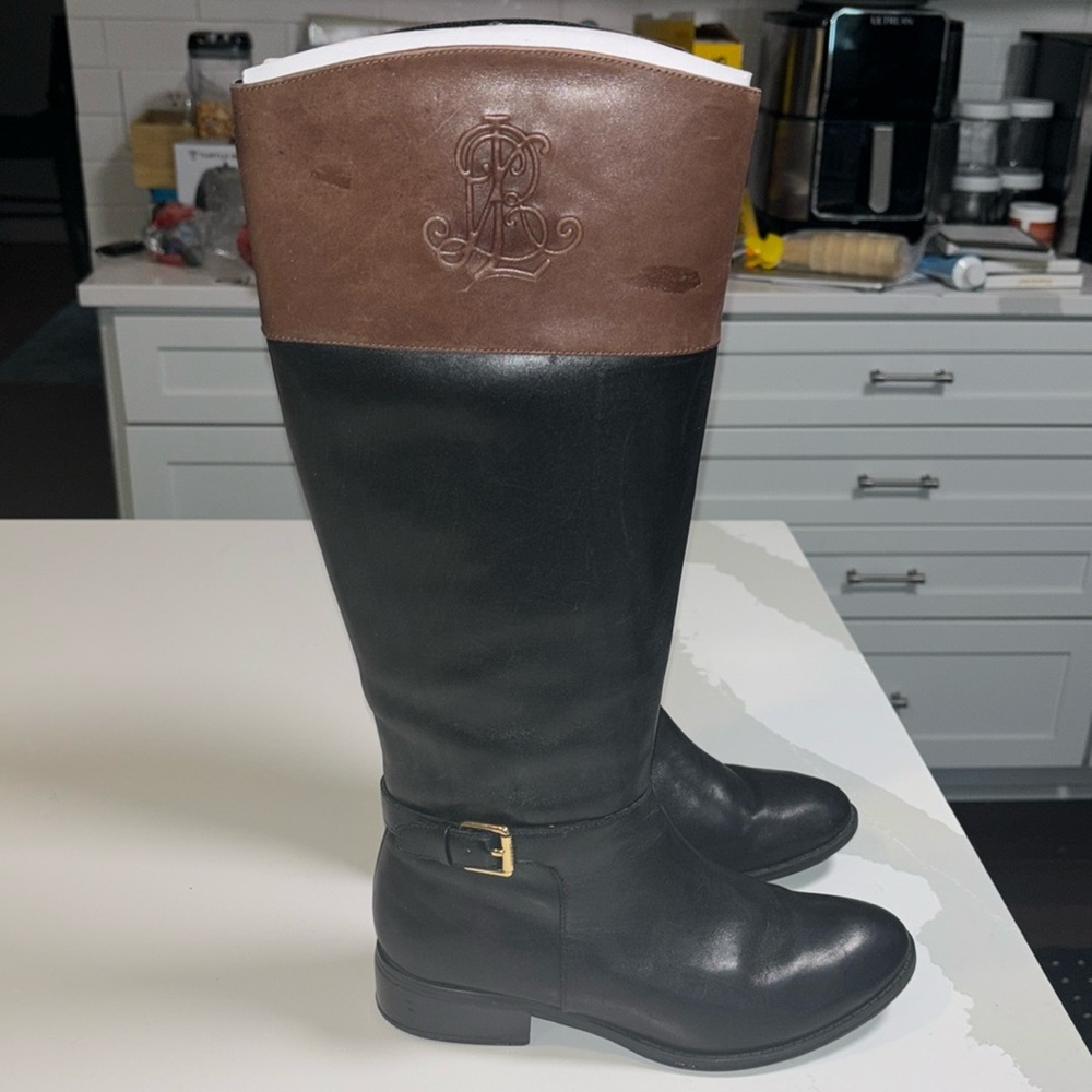 GUC Lauren Ralph Lauren Madisen Leather Riding Boots 6.5 MSRP $185